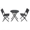 Bistro Set - 3 Pieces - Folding Chairs - Steel/Wicker -STYLE SELECTIONS Sales 48655040 L