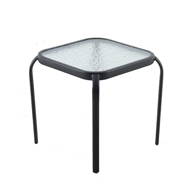 Style Selections Pelham Bay Outdoor Table - Steel and Glass - 16-in x 17-in - Black 1 Style Selections Pelham Bay Outdoor Table - Steel and Glass - 16-in x 17-in - Black