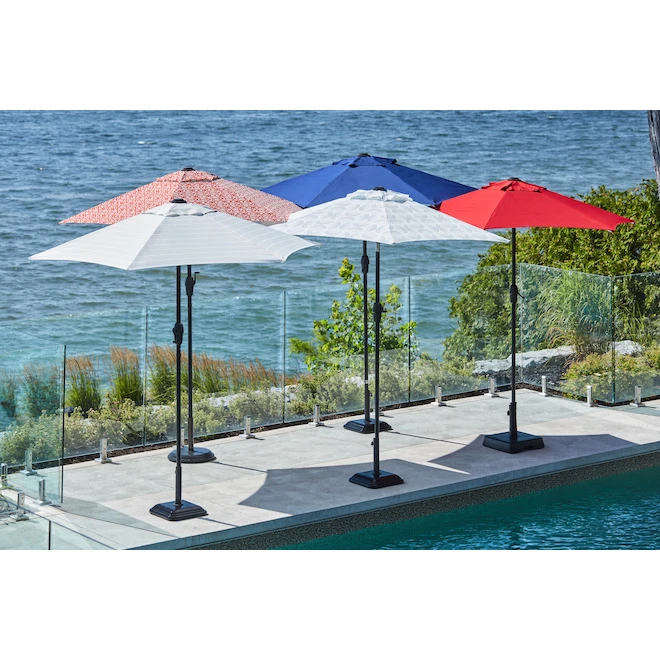 Style Selections Blue Fabric and Steel 7.5-ft Umbrella 4 Style Selections Blue Fabric and Steel 7.5-ft Umbrella - Image 4