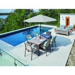 Style Selections Umbrella - 9-ft - Aluminum/Fabric - Grey -STYLE SELECTIONS Sales 48655082c L