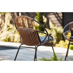 Style Selections Archer Conversation Set - 3 Pieces - Steel and Wicker - Black/ Grey -STYLE SELECTIONS Sales 48655109d L