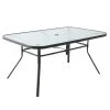 Style Selections Pelham Bay Rectangle Dining Table - Black Steel and Glass - 60-in x 38-in x 28-in -STYLE SELECTIONS Sales 48655117 L