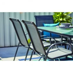 Style Selections Pelham Bay Rectangle Dining Table - Black Steel and Glass - 60-in x 38-in x 28-in -STYLE SELECTIONS Sales 48655117d L