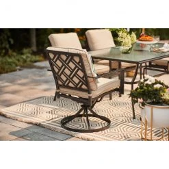 Style Slections Glenn Hill Swivel Patio Chair - Steel and Olefin - Tan - Set of 2 -STYLE SELECTIONS Sales 48655119c L