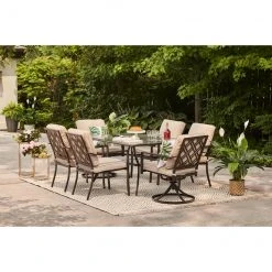 Style Slections Glenn Hill Swivel Patio Chair - Steel and Olefin - Tan - Set of 2 -STYLE SELECTIONS Sales 48655119d L