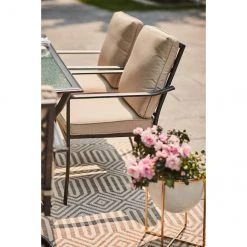 Style Slections Glenn Hill Patio Chair - Steel and Olefin - Tan - Set of 4 -STYLE SELECTIONS Sales 48655120d L