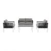Style Selections 4-Piece Outdoor Conversation Set - Grey and White 2 Style Selections 4-Piece Outdoor Conversation Set - Grey and White -STYLE SELECTIONS Sales 48655135 L