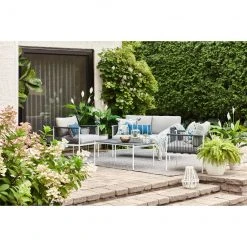 Style Selections 4-Piece Outdoor Conversation Set - Grey and White -STYLE SELECTIONS Sales 48655135b L