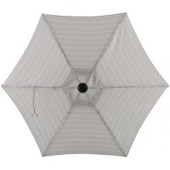 Style Selections Market 7.5-ft Push-Button Round Patio Umbrella with Black Metal Frame