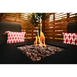 Hartford 5-Piece Patio Set with Gas Fire Table - C-Spring Motion Chairs - Black -STYLE SELECTIONS Sales 49095003d L