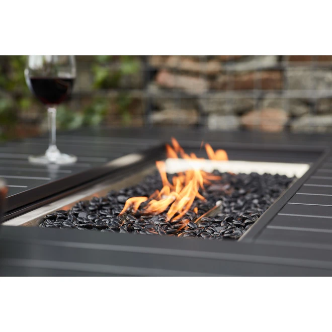 Style Selections 55,000 BTU 64-in Fire Table in Black Aluminum 2 Style Selections 55,000 BTU 64-in Fire Table in Black Aluminum - Image 2
