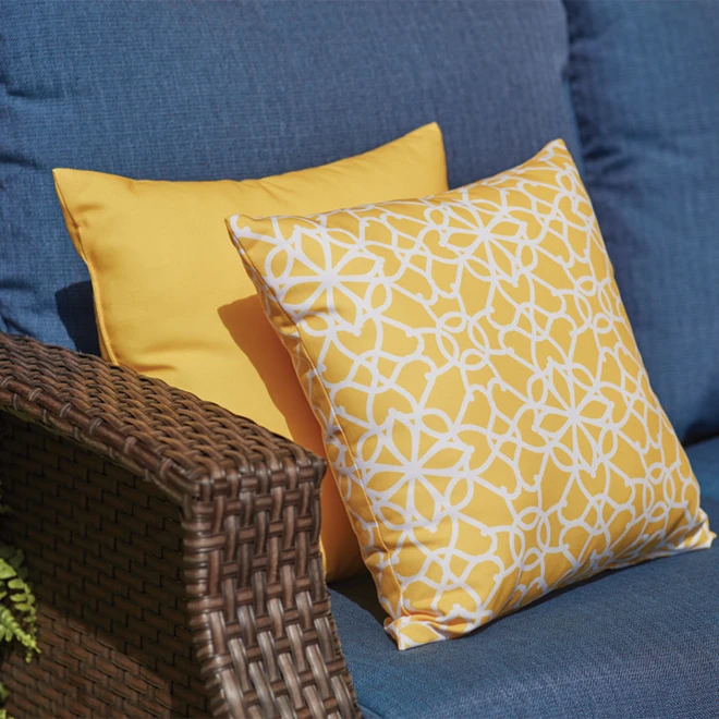 Style Selections Patio Cushion - 16-in x 16-in - Polyester - Yellow 2 Style Selections Patio Cushion - 16-in x 16-in - Polyester - Yellow - Image 2