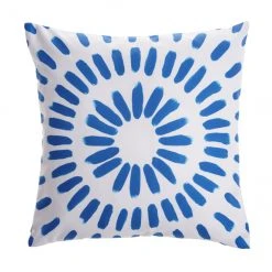 Style Selections Outdoor Throw Pillow - 18-in x 18-in - Polyester - Blue and White