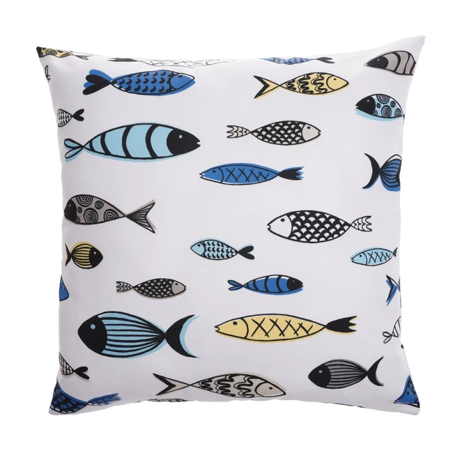Style Selections Outdoor Throw Pillow - Polyester - 16-in x 16-in - Fish Pattern 1 Style Selections Outdoor Throw Pillow - Polyester - 16-in x 16-in - Fish Pattern