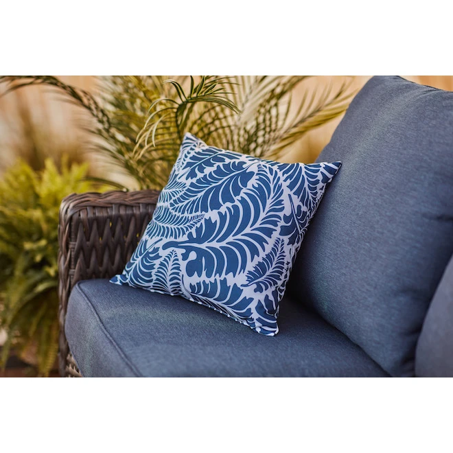 Style Selections Outdoor Throw Pillow with Leaf Pattern - 16-in x 16-in - Polyester 2 Style Selections Outdoor Throw Pillow with Leaf Pattern - 16-in x 16-in - Polyester - Image 2
