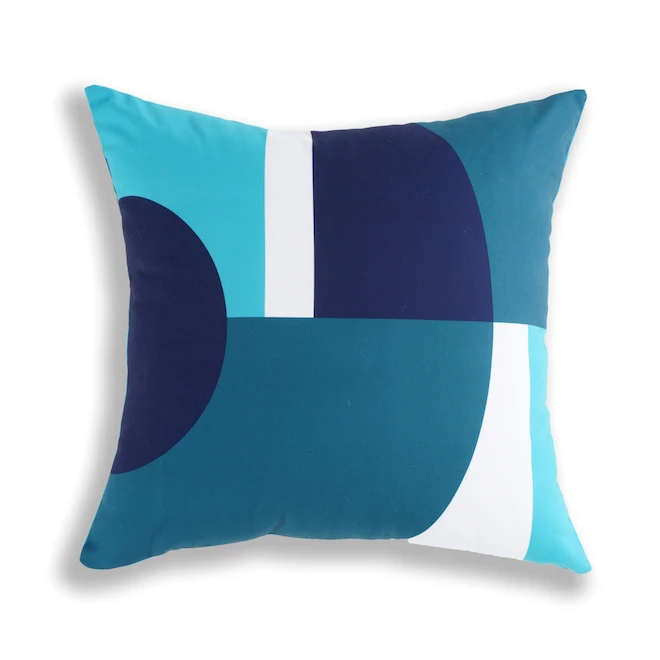 Style Selections Blue Geometric Patterns Outdoor Cushion - 16-in x 16-in 1 Style Selections Blue Geometric Patterns Outdoor Cushion - 16-in x 16-in