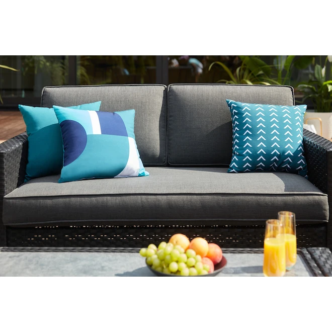Style Selections Blue Geometric Patterns Outdoor Cushion - 16-in x 16-in 3 Style Selections Blue Geometric Patterns Outdoor Cushion - 16-in x 16-in - Image 3