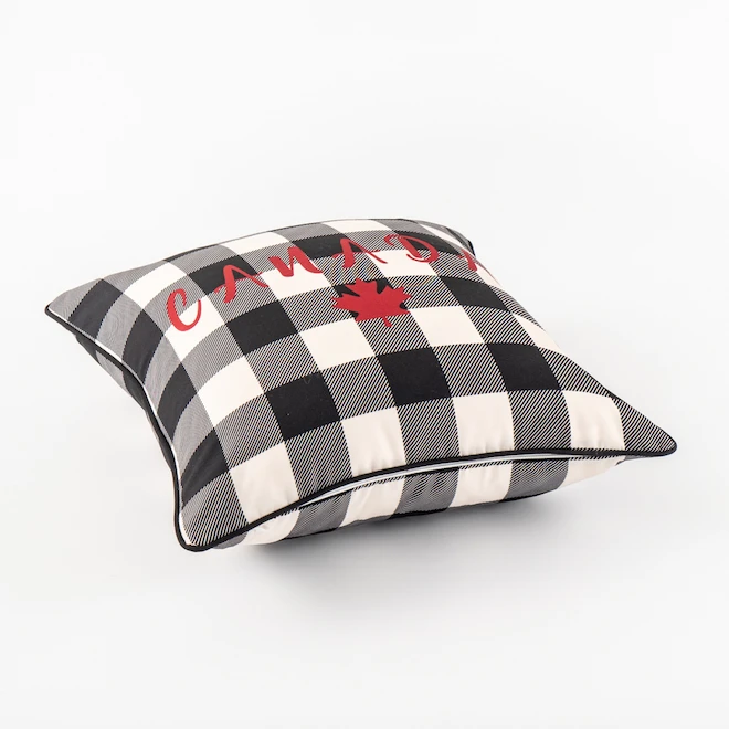 Style Selections Outdoor Cushion - "Canada" Print - Black/White/Red - 18-in W x 18-in L 2 Style Selections Outdoor Cushion - "Canada" Print - Black/White/Red - 18-in W x 18-in L - Image 2