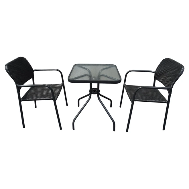 Style Selection Bistro Patio Set - Steel and Resin - Black - 3 Pieces 1 Style Selection Bistro Patio Set - Steel and Resin - Black - 3 Pieces