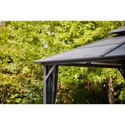 Style Selections Vented Roof Gazebo - 10-ft x 12-ft - Galvanized Steel - Grey -STYLE SELECTIONS Sales 72255182c L
