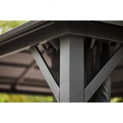 Style Selections Vented Roof Gazebo - 10-ft x 12-ft - Galvanized Steel - Grey -STYLE SELECTIONS Sales 72255182d L