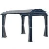 Curved Roof Pergola - 10-ft x 10-ft - Black -STYLE SELECTIONS Sales 72255184 L