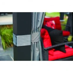 Curved Roof Pergola - 10-ft x 10-ft - Black -STYLE SELECTIONS Sales 72255184d L