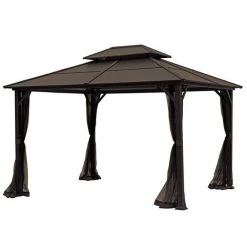 Style Selections 10-ft x 12-ft Brown Gazebo