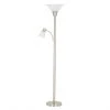 Metal Torchiere Lamp - 71" - Brushed Steel